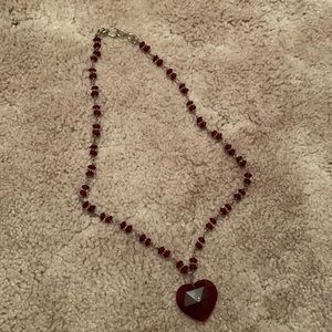 Red jewel faux ruby with hook clasp